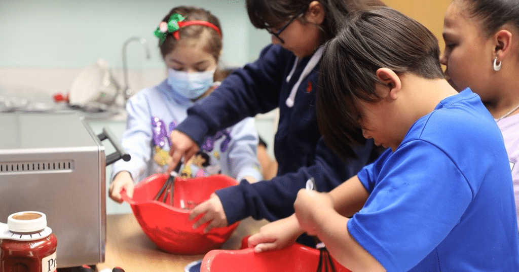 Students working together.