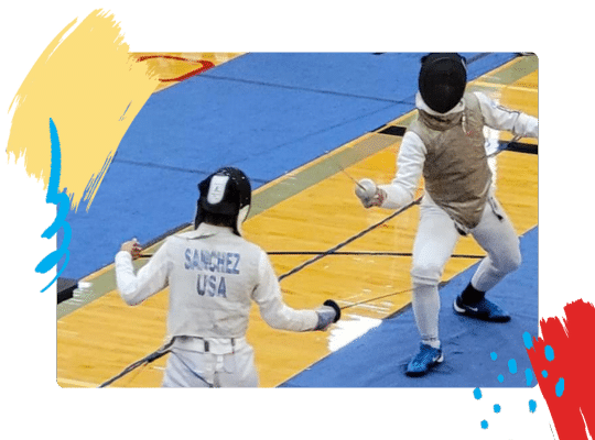 North East ISD MacArthur High School Junior Manny Sanchez fencing competition