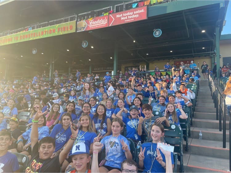 NMS students watching an Astros game