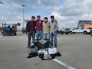 Students welding