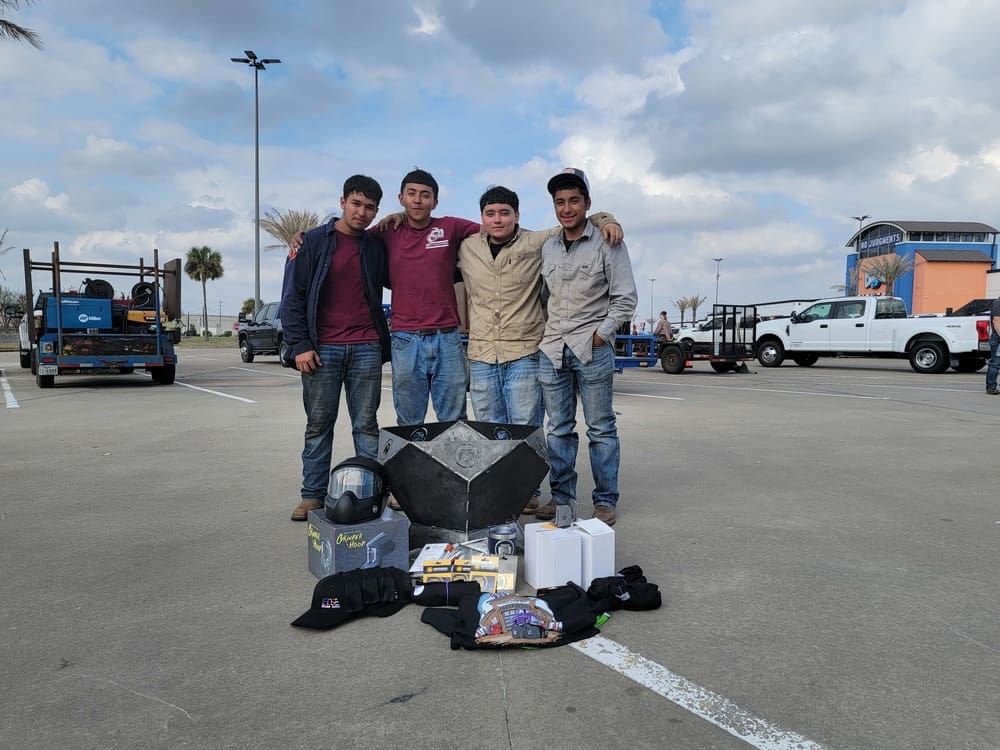 Students welding